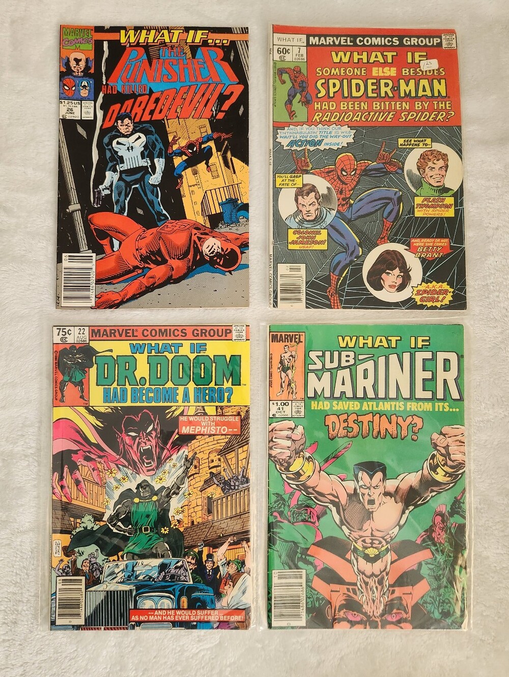 What If? #7 #22 #26 #41 Marvel 4 Comic Books Lot Spider-Man Punisher Doctor Doom